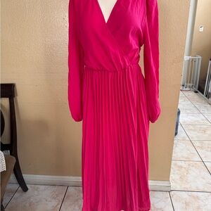 Elegant Pink Wrap Dress